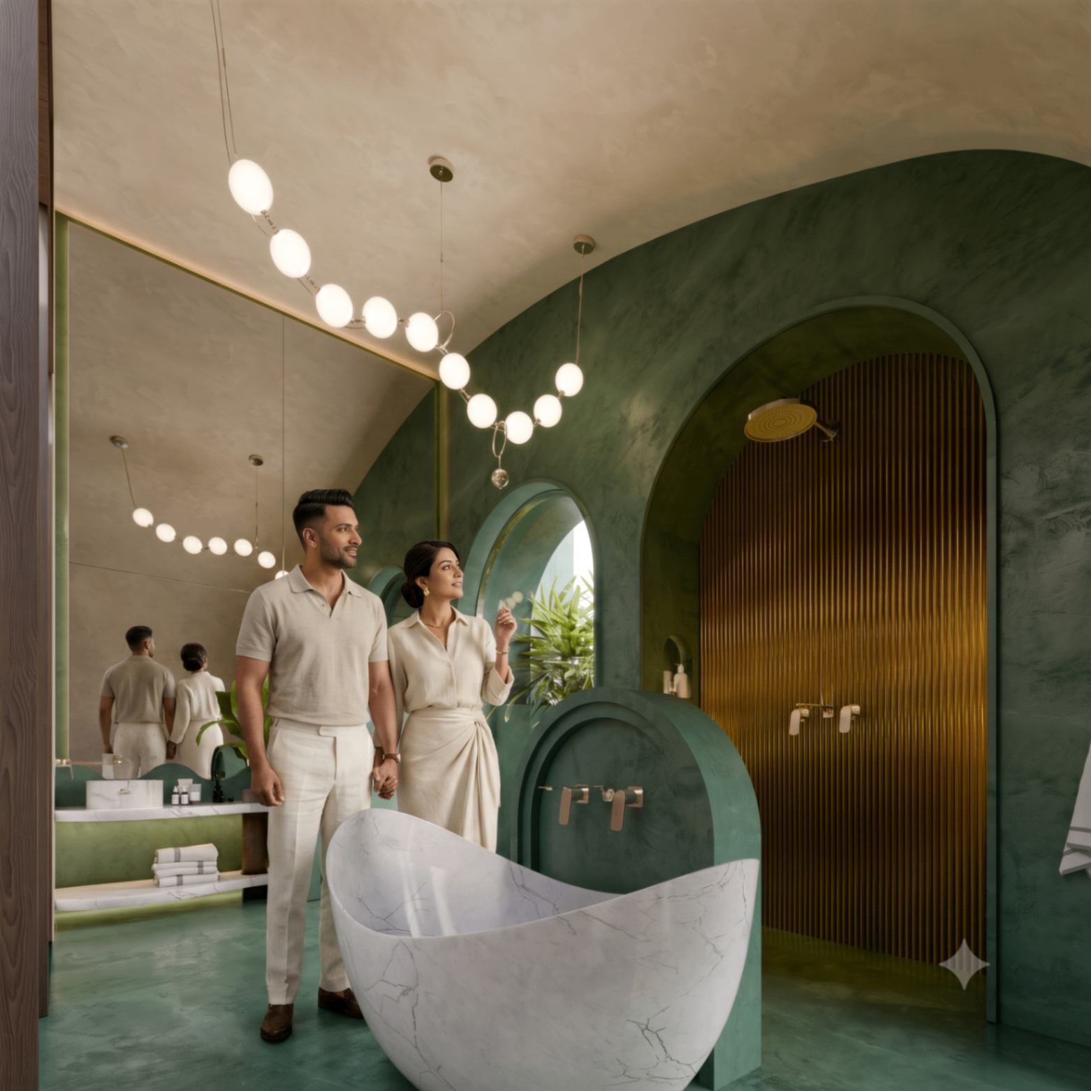 Couple experiencing spa-inspired interiors at Amara