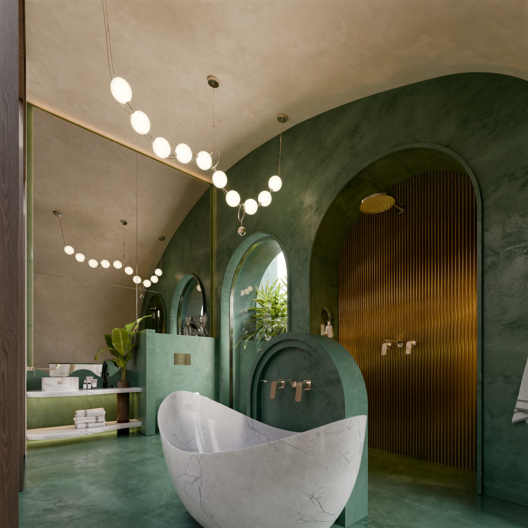A spa-like bath where daily rituals become acts of self-care.